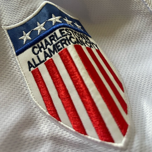 Charlestown Chiefs Mad Bros White Hockey Jersey Hanson #17 Size XXXL Fight Strap - Picture 11 of 15